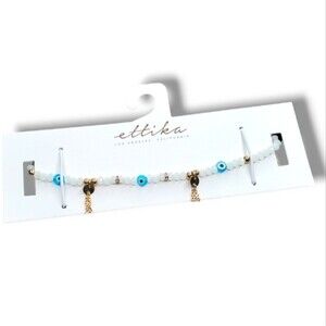 NWT  Revolve Ettika Evil Eye 18kt Gold Plated Beaded Necklace